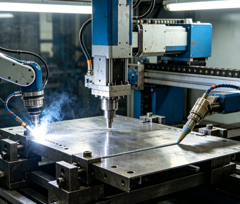 Welding, Punching & Gluing Integrated Equipment with Matching Tooling to Build Integrated Precision Machining Workstations